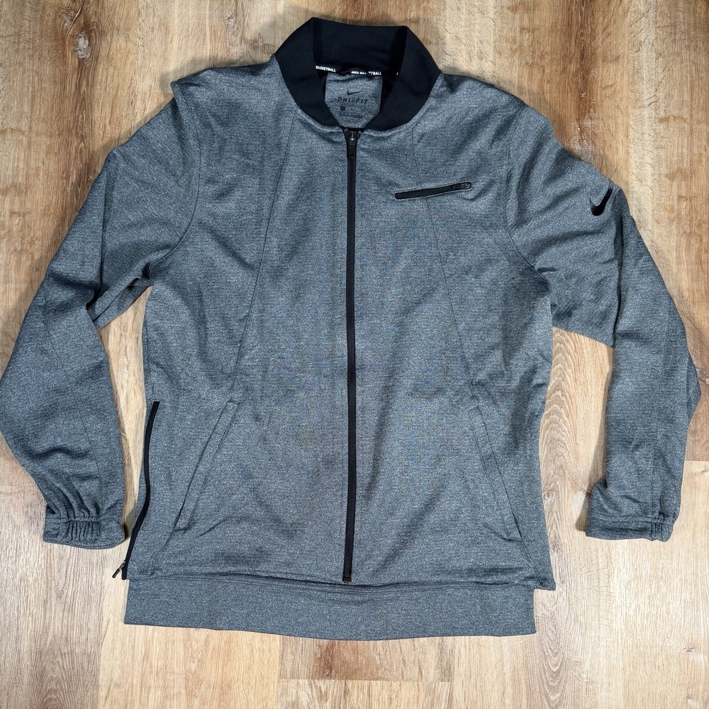 Nike Hyper Elite Basketball Full Zip Jacket Mens Large Gray Vented 830833-010